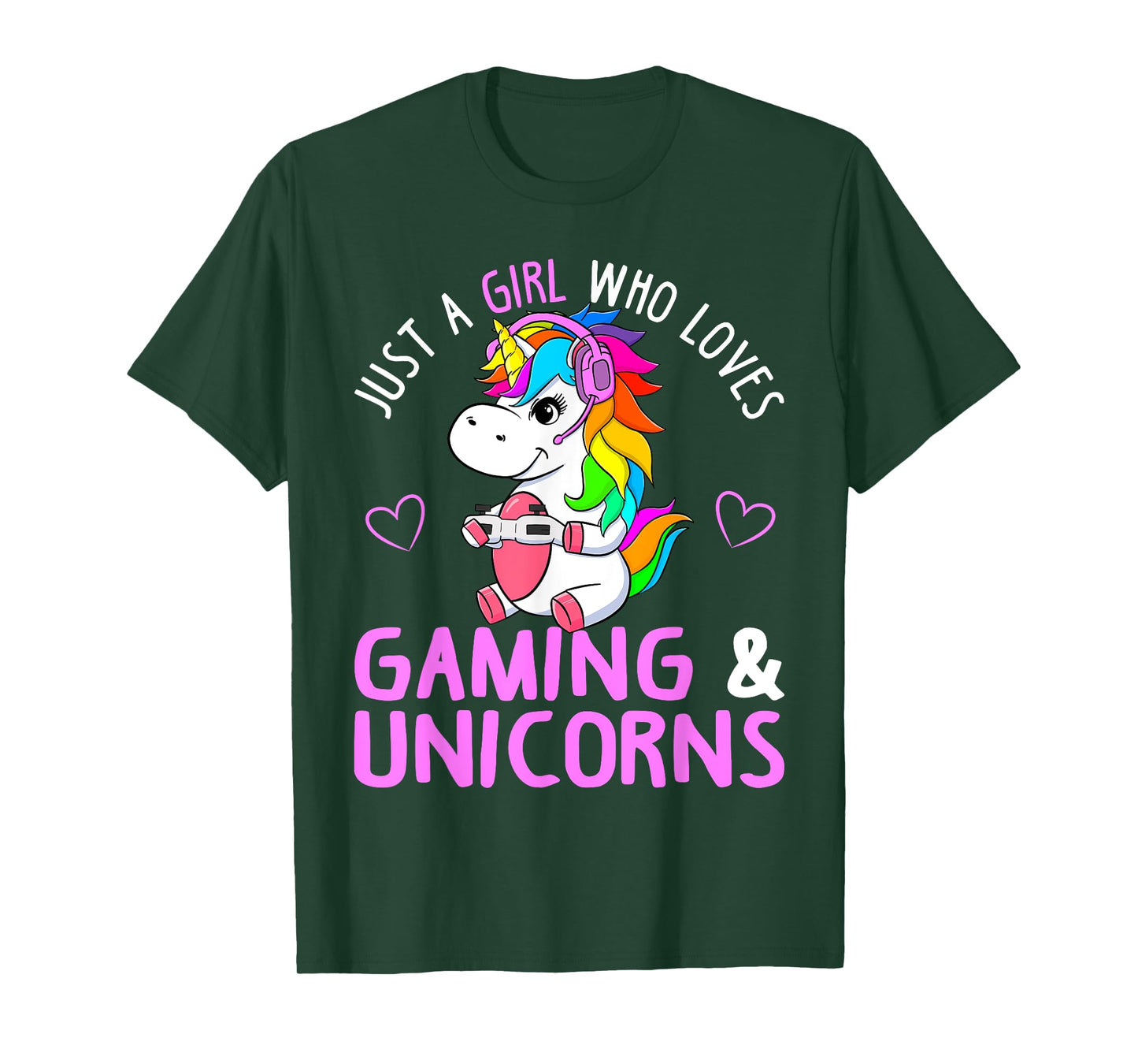 Just A Girl Who Loves Gaming and Unicorns Cute Gamer Gift T-Shirt