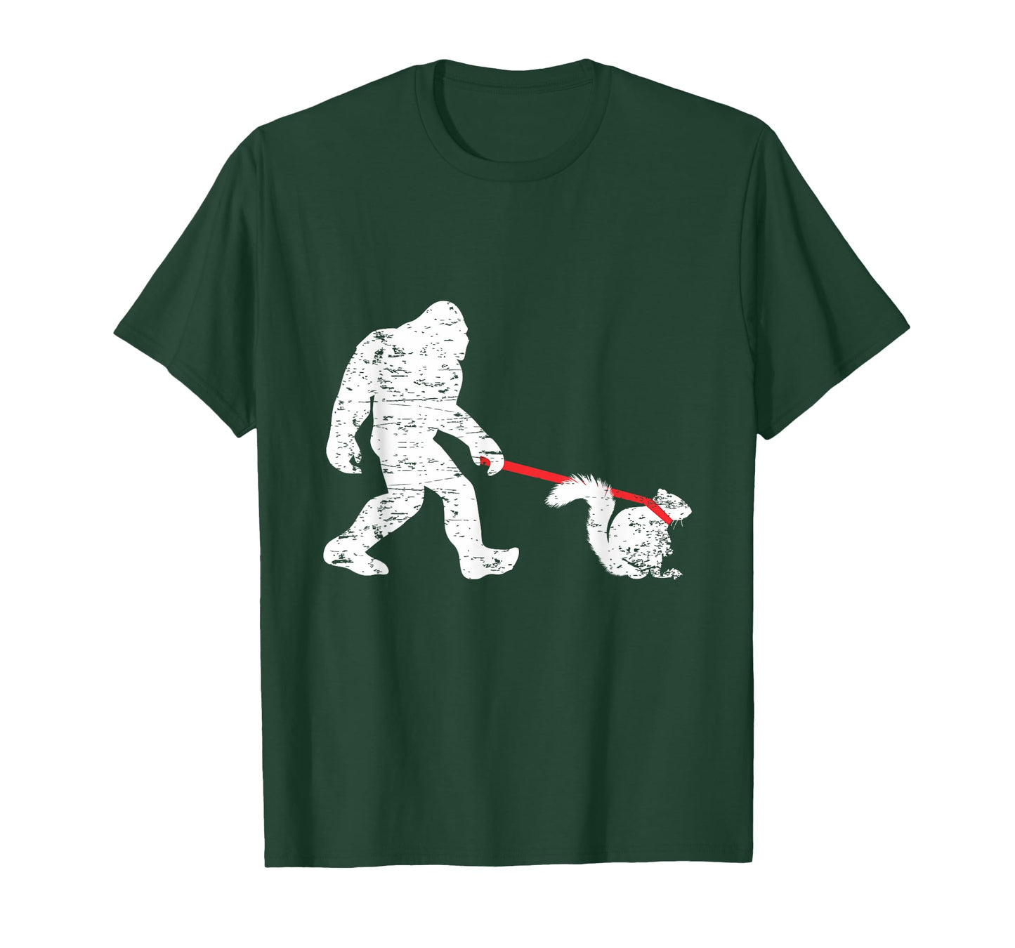 Cool Big Foot and Squirrel Lover Gifts Bigfoot Walking Squirrel Funny Sasquatch Fan Unisex-Adults T-Shirt Black Small Classic Fit Crew Neck Short Sleeve Cotton 60% Polyester 40%