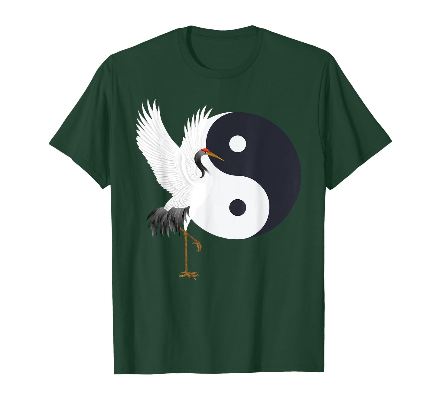 Tai Chi White Crane Yin, Yang, Qi Gong, Chinese White Bird T-Shirt