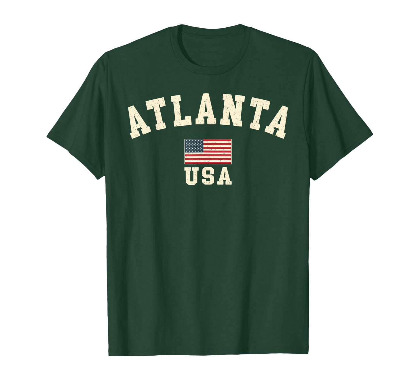 Vintage Atlanta USA American Flag Georgia Souvenir Retro T-Shirt
