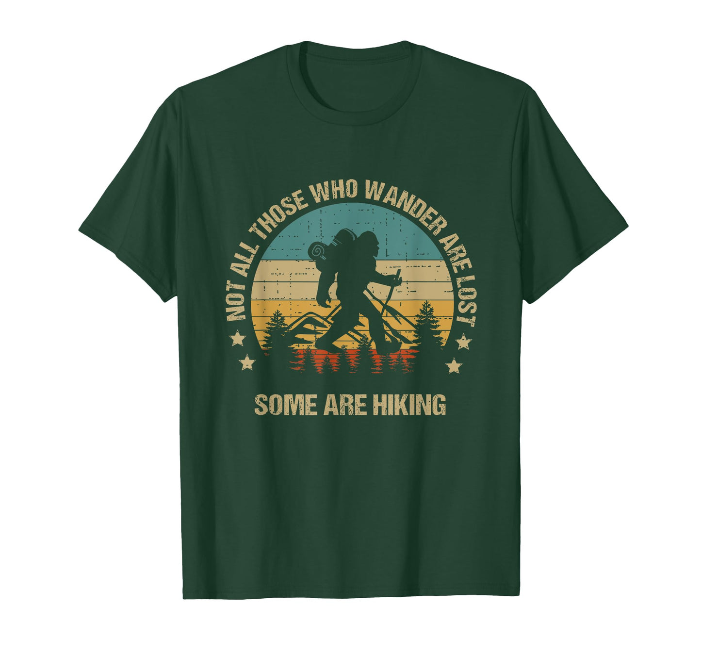 Vintage Bigfoot Funny Hiker Hiking Mens Outdoor T-Shirt