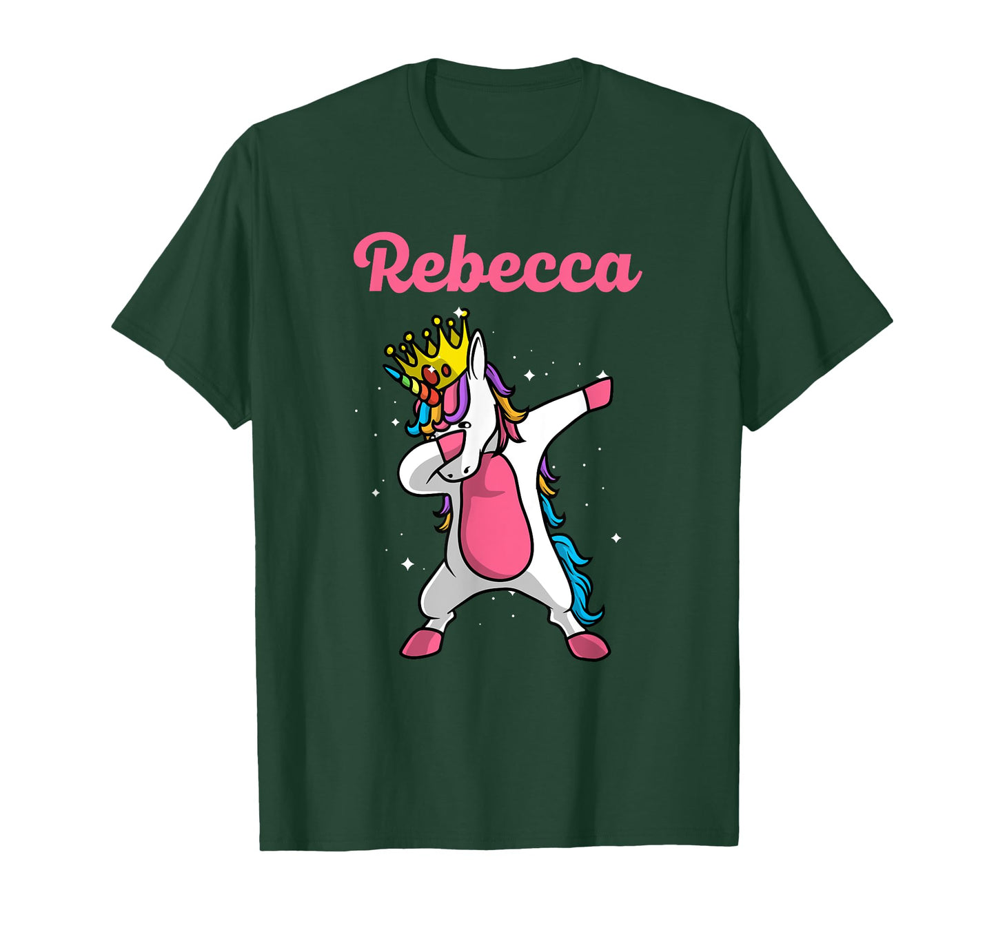 REBECCA Gift Name Personalized Birthday Dabbing Unicorn T-Shirt
