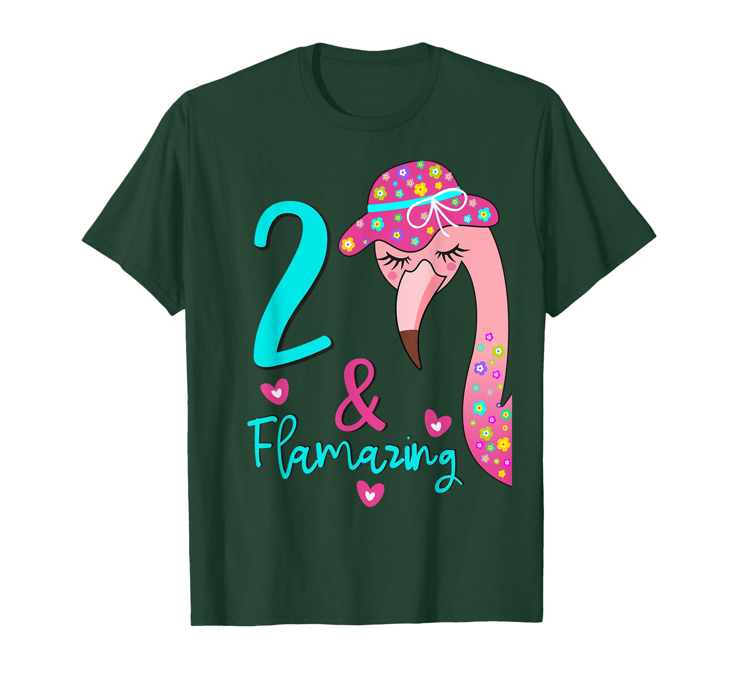 Flamingo 2nd Birthday Gift for Two Year Old Toddler/Kids T-Shirt