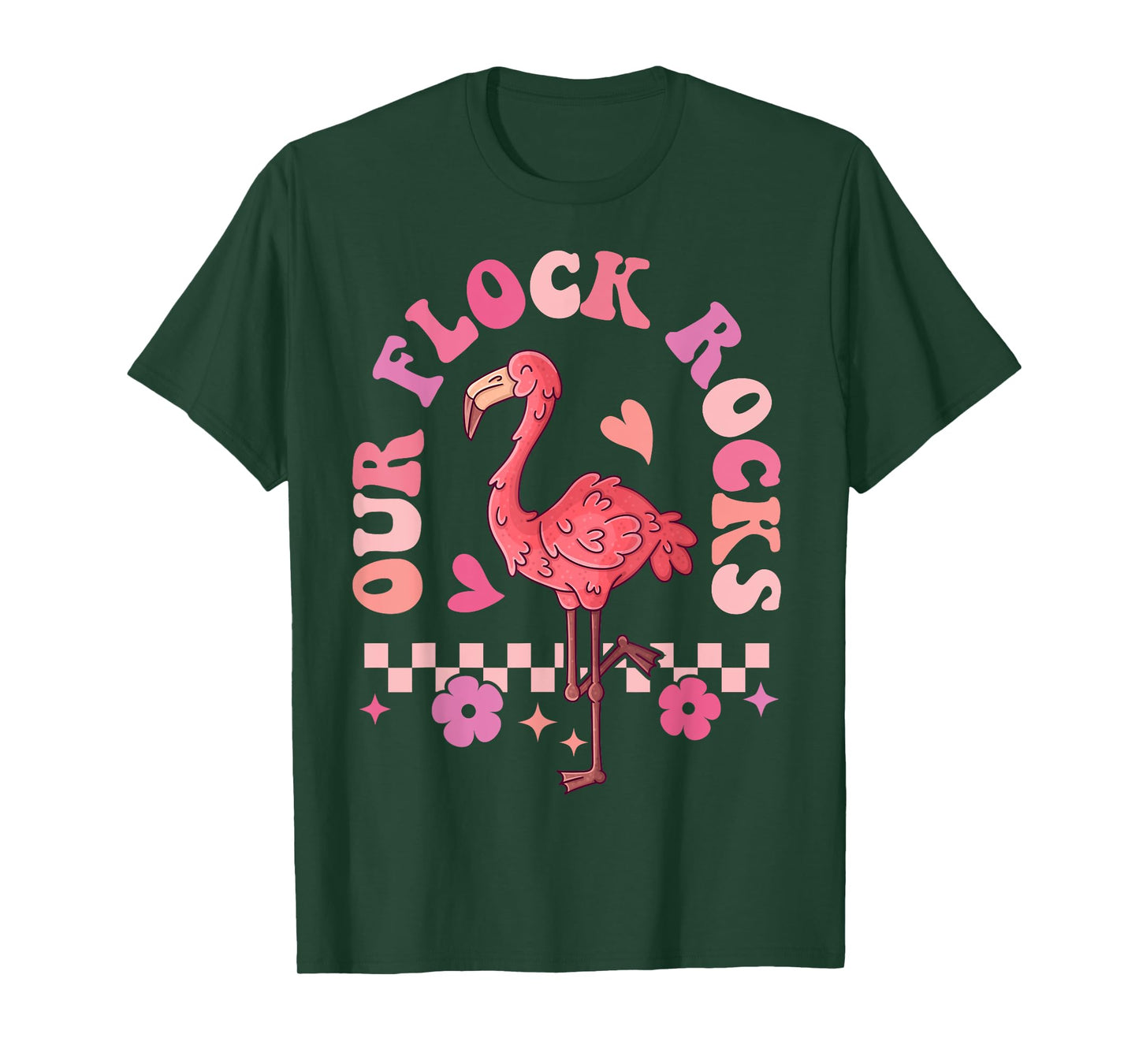 Our Flock Rocks Flamingo Matching Family Vacation T-Shirt