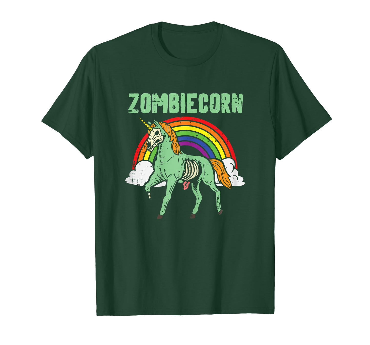 Zombicorn Zombie Unicorn Rainbow Scary Halloween Girls Women T-Shirt