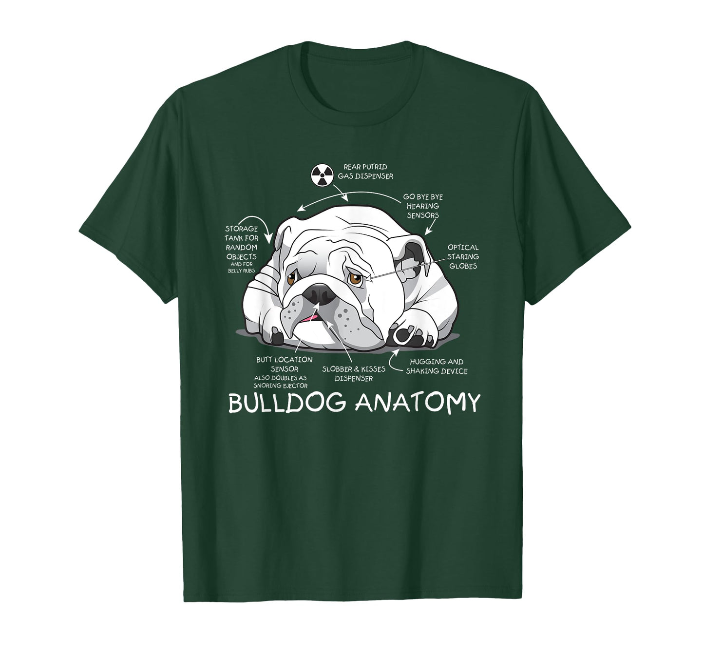 Funny Cute English Bulldog Anatomy Dog Biology Gift T-Shirt for Men Women