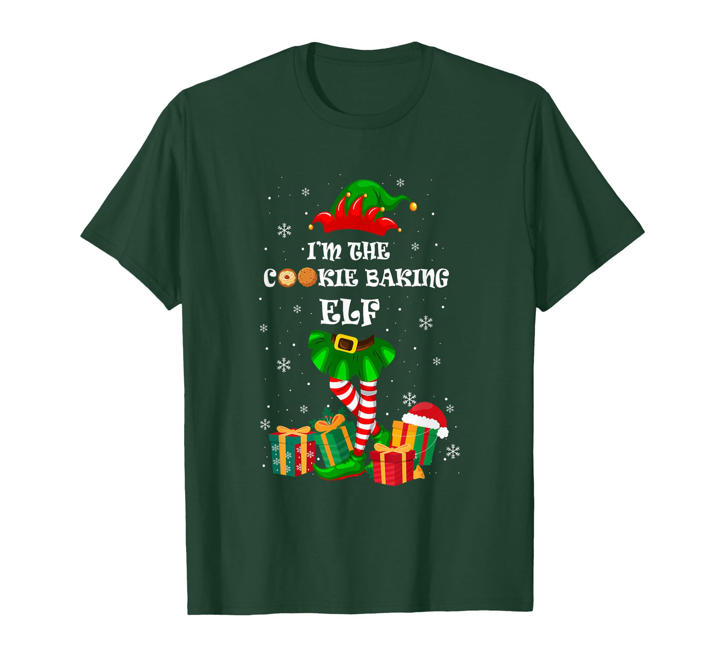 The Cookie Baking Elf Christmas Matching Family Pastry Chef T-Shirt