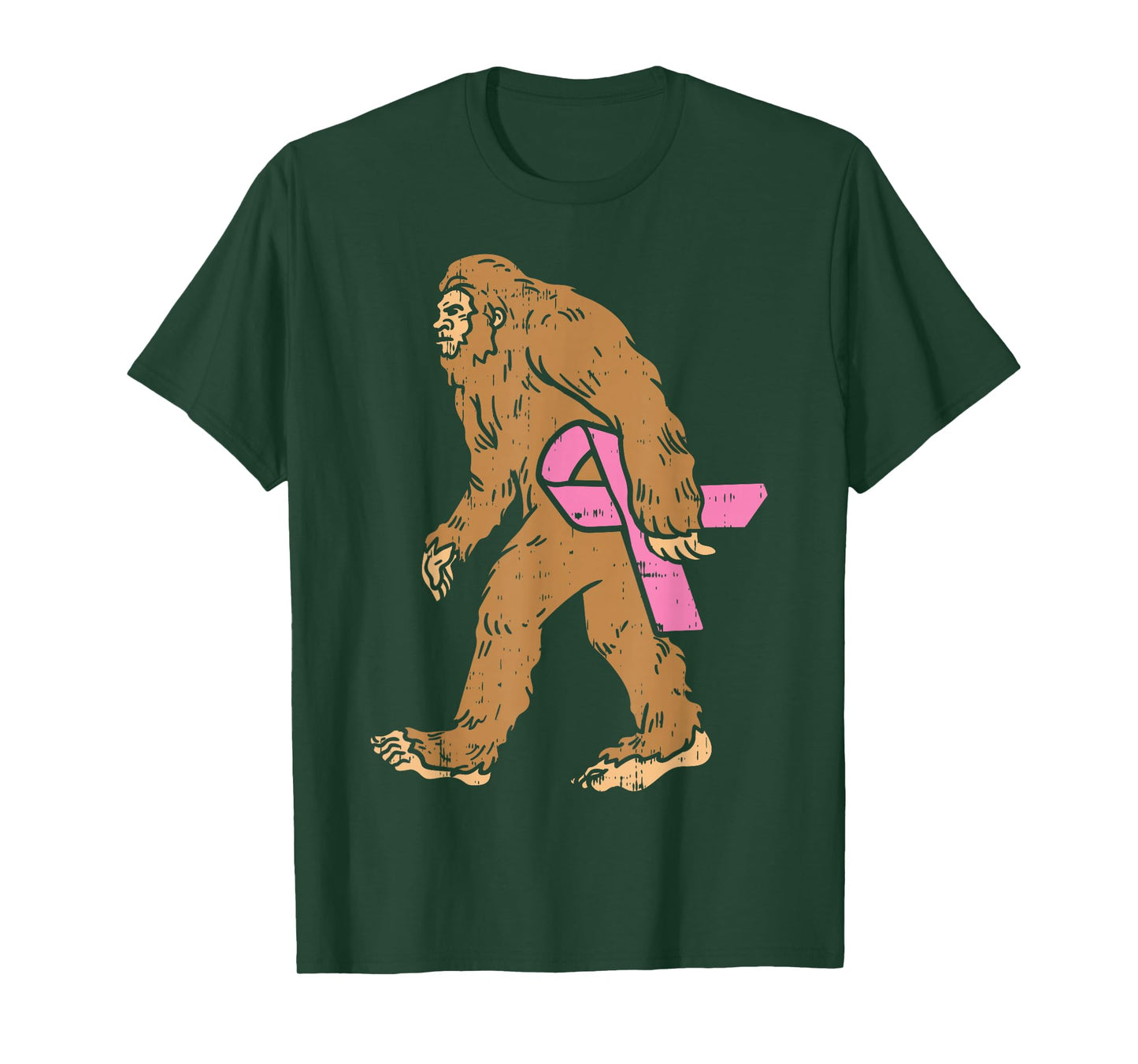 Bigfoot Sasquatch Funny Pink Ribbon Breast Cancer Awareness T-Shirt