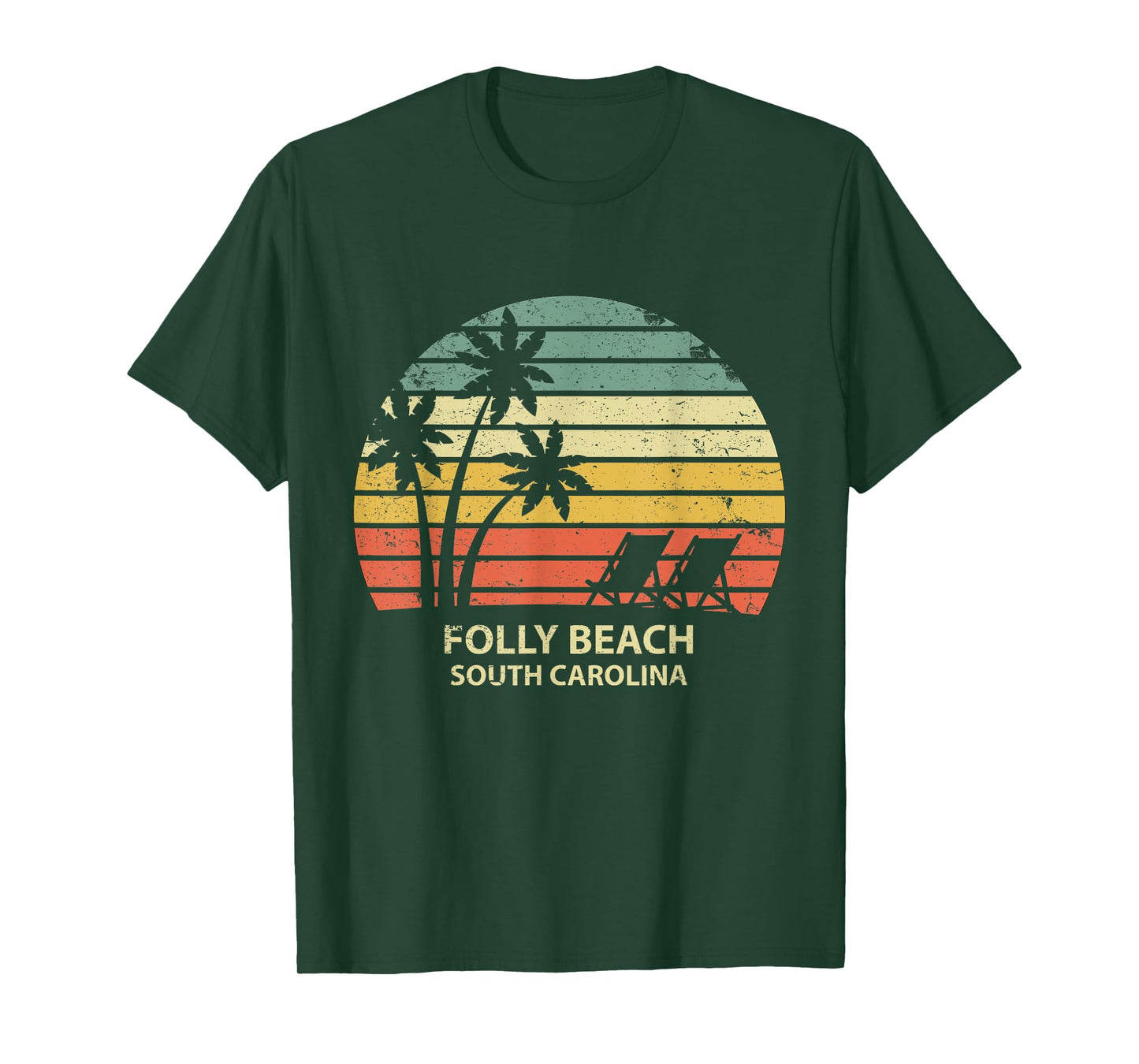 Vintage South Carolina Folly Beach T Shirt Cool Retro Men Women Girls Kids T-Shirt