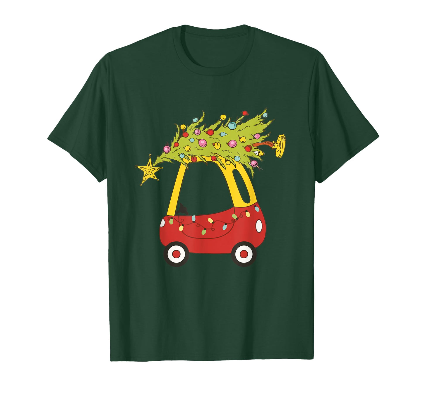 Red Car Christmas Tree Kids Cute Baby Toddler Holiday Xmas T-Shirt