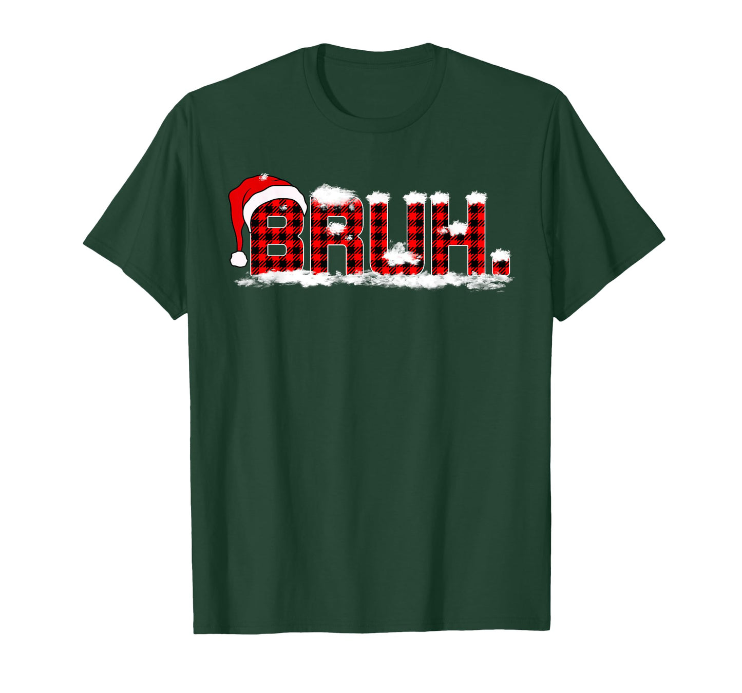 Bruh Plaid Teens Boys Kids Xmas Funny Christmas Pajamas T-Shirt