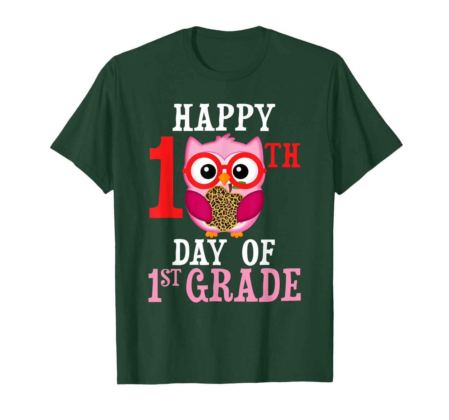 Happy 100th Day Of First Grade Owl Cute Teacher Student Girl T-Shirt