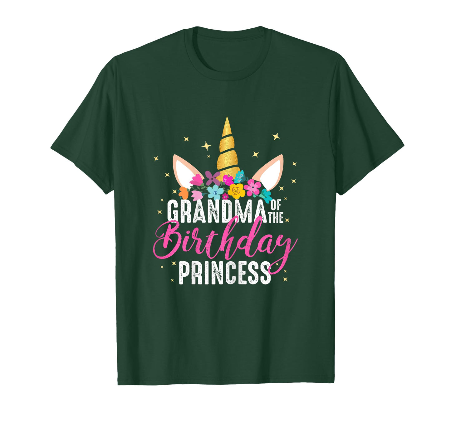 Grandma Of The Birthday Princess Gifts Unicorn Birthday T-Shirt
