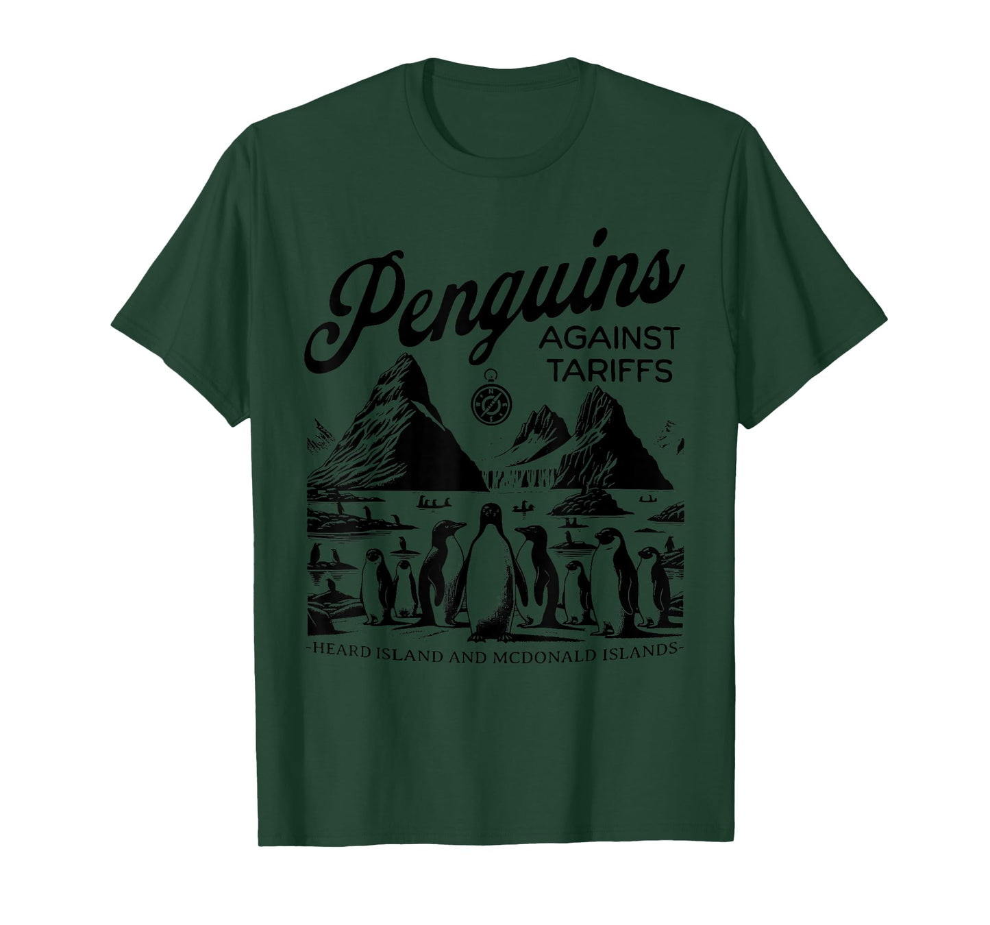 Vintage Penguins Protest Against Funny Penguins Tariffs T-Shirt