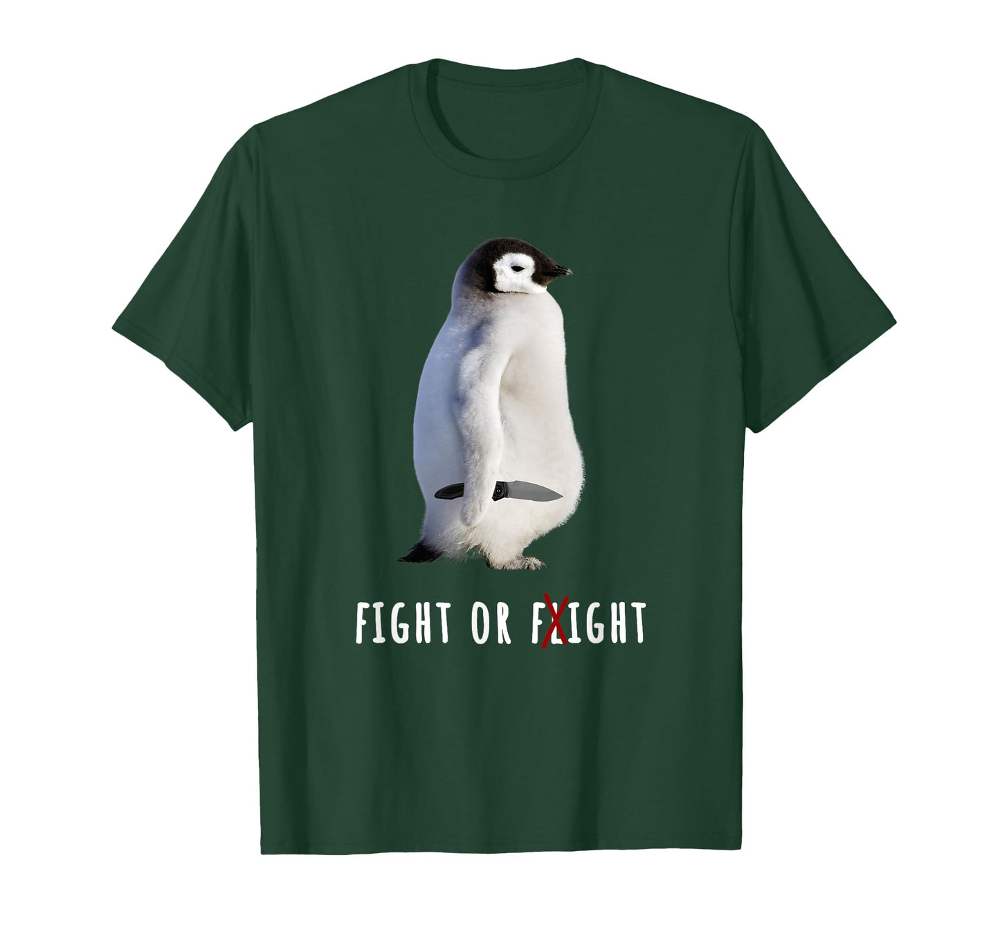 Fight Or Flight Funny Penguin Meme Anxiety Psychologist Pun T-Shirt