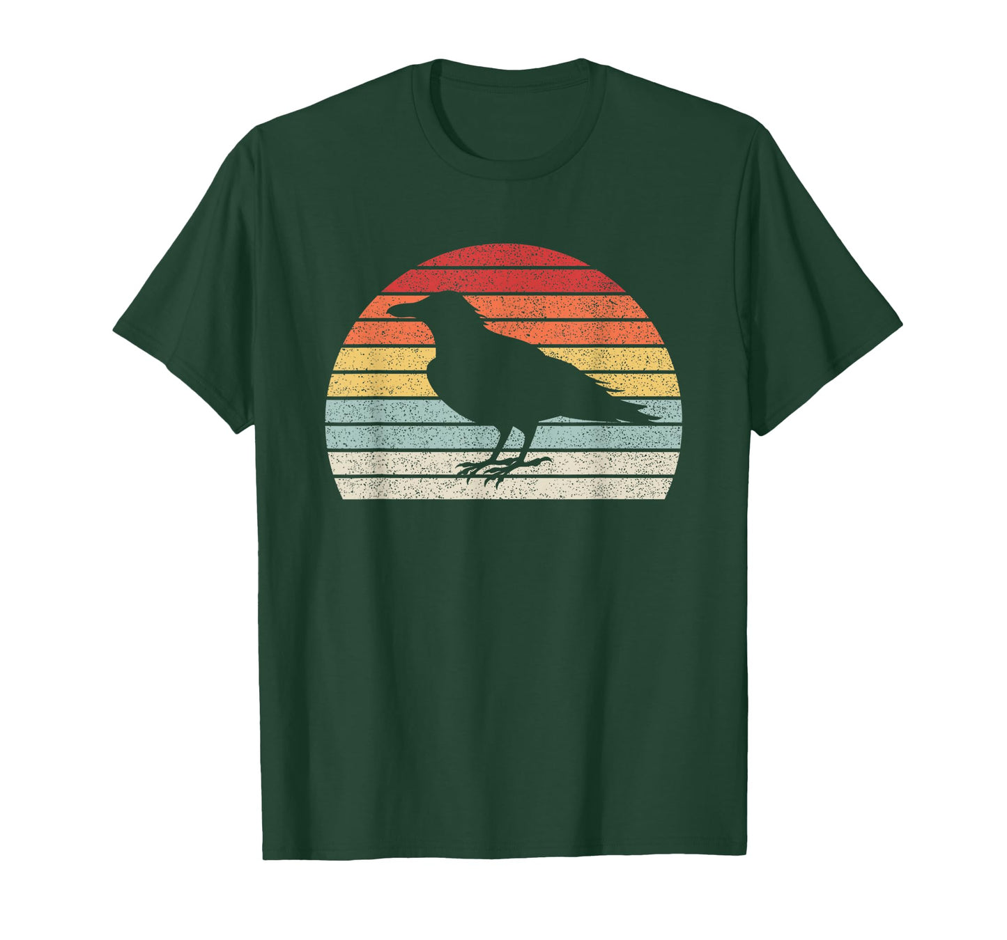 Vintage Retro Black Crow Raven Bird T-Shirt