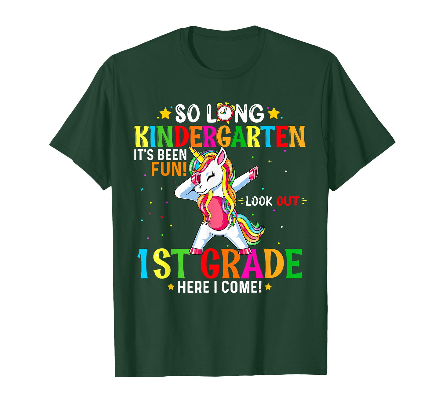 Kids So Long Kindergarten Graduation Class 2025 Unicorn Dab T-Shirt