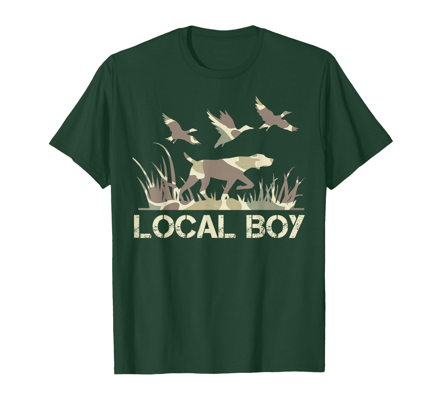Retro Southern Boy Camouflage Hunting Dog Camo Duck Hunter T-Shirt