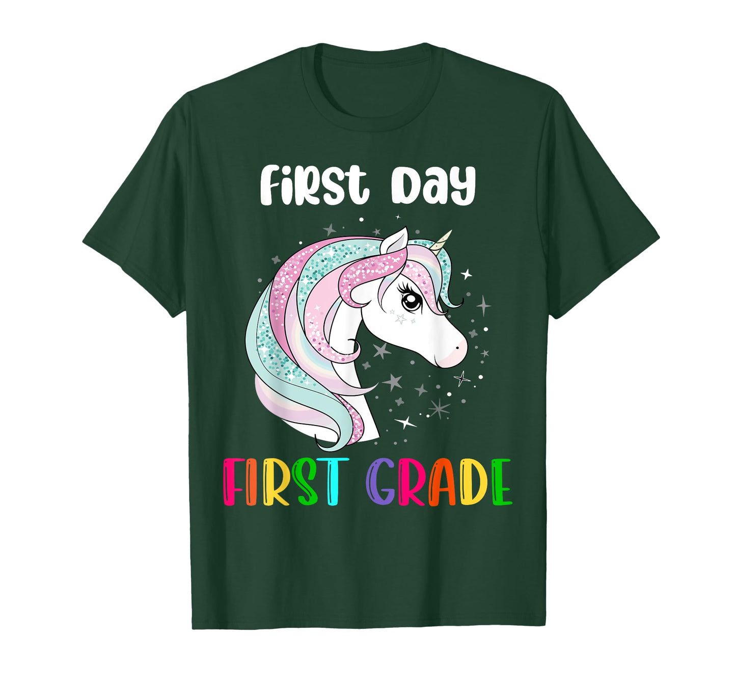 Unicorn First Day Of First Grade 1st Day Of School Girls T-Shirt