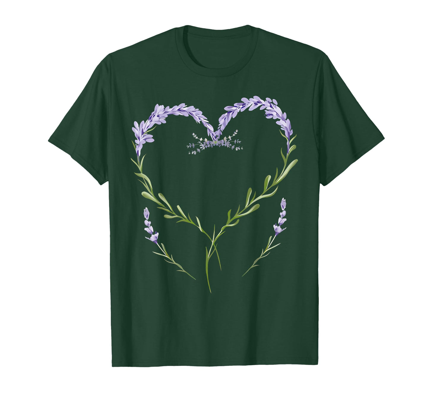 Vintage Botanical Heart Lavender Flower Gardening Floral T-Shirt