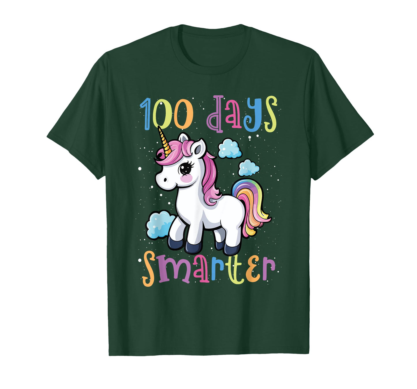 100 Days Smarter Unicorn Magic 100th Day Of School Kids T-Shirt