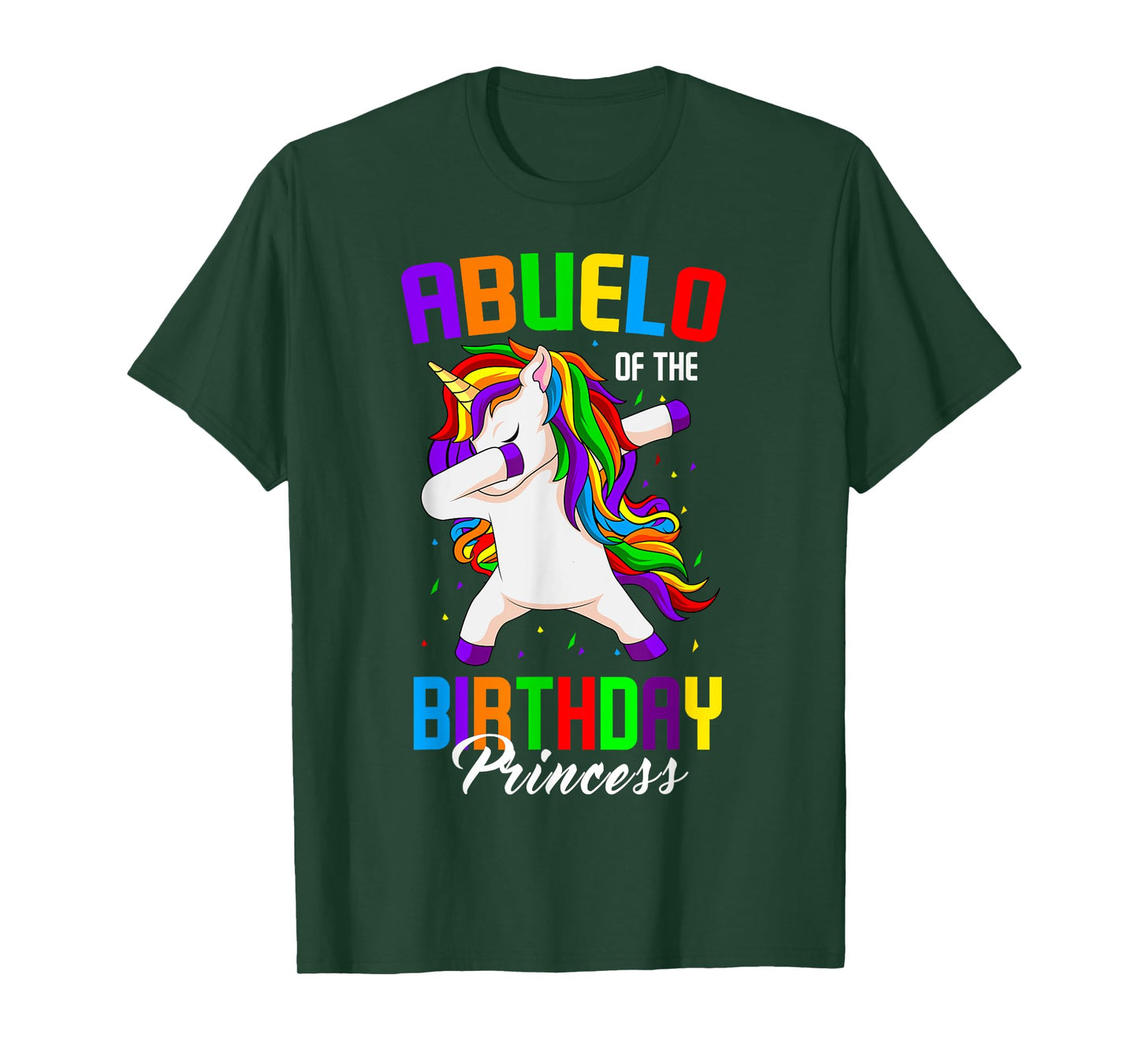 Abuelo of the Birthday Princess Unicorn Dabbing Bday Party T-Shirt