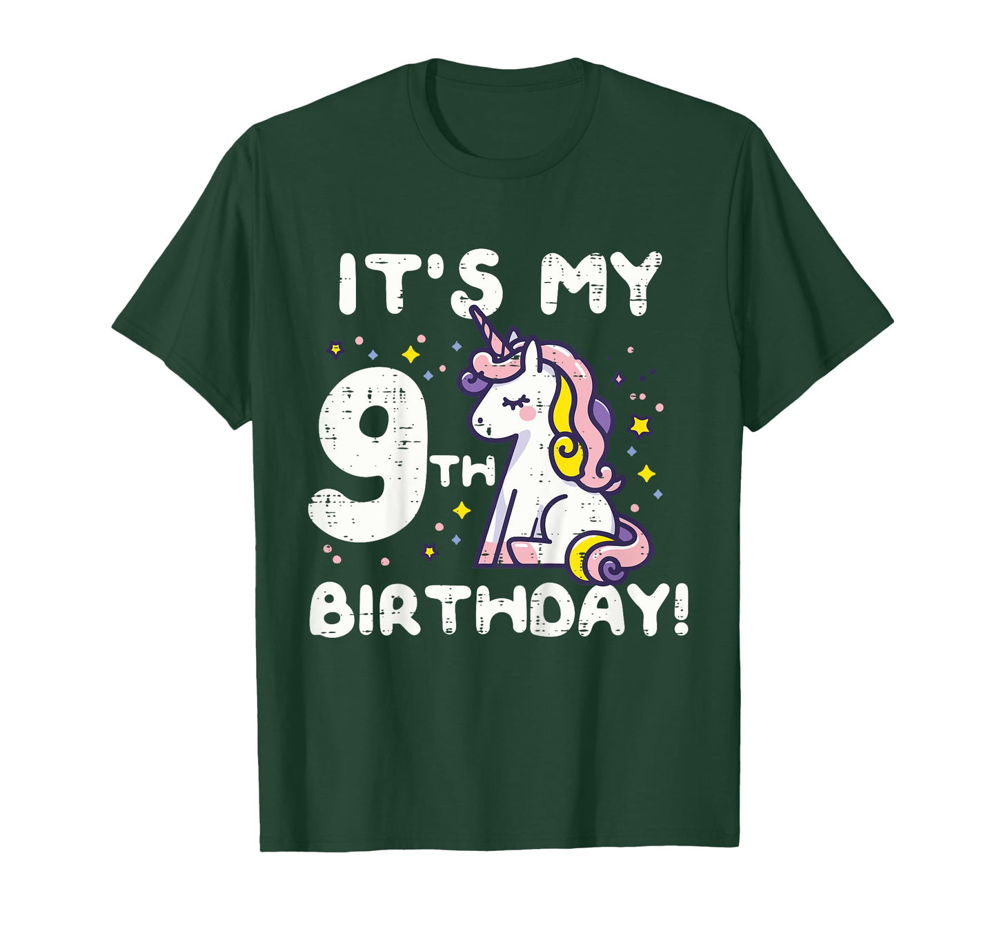 Its My 9th Birthday Unicorn Cute 9 Year Old Bday Girls Kids T-Shirt