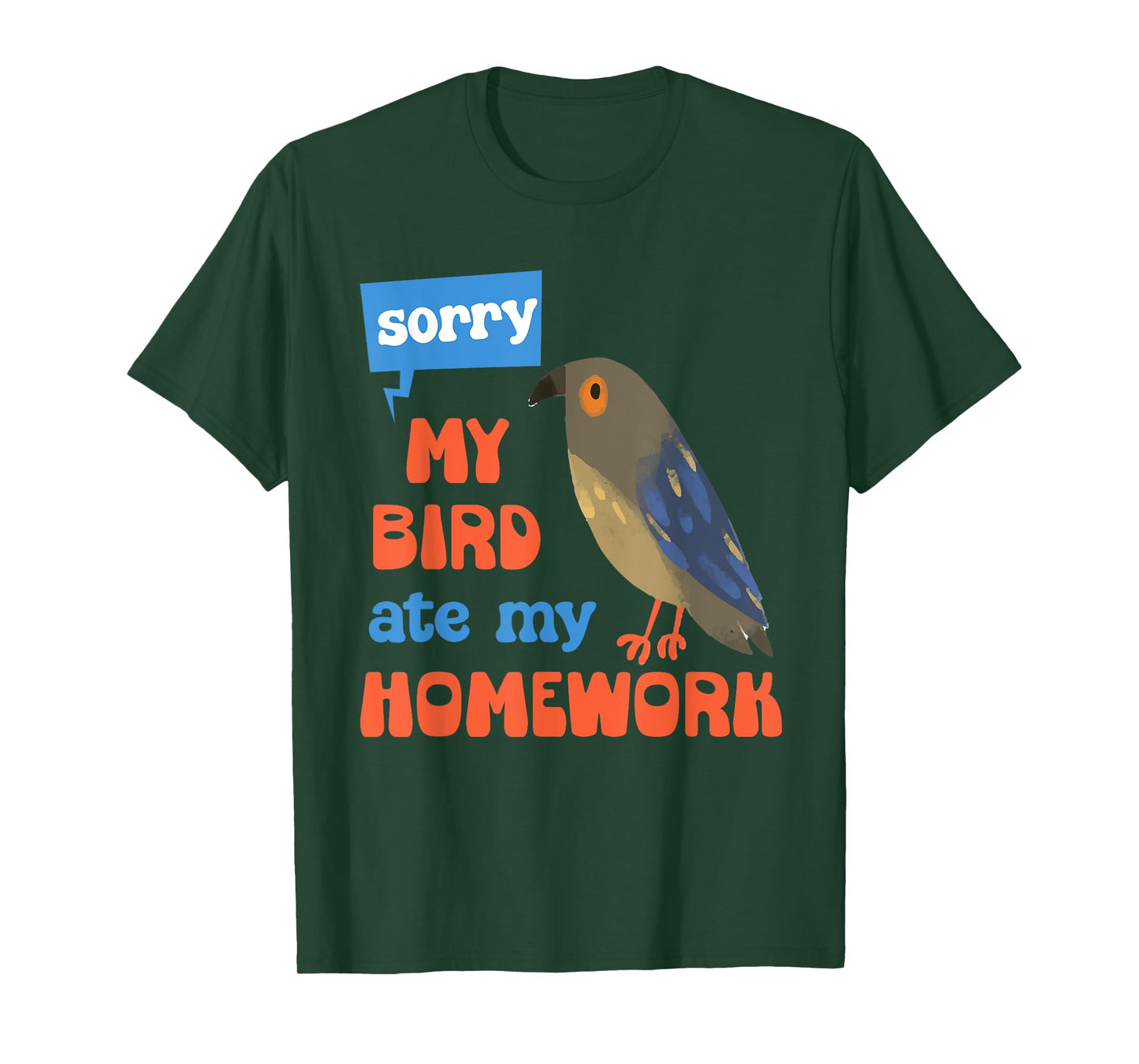 My Bird Ate My Homework School Kawaii Cute Pet Boys Girls T-Shirt