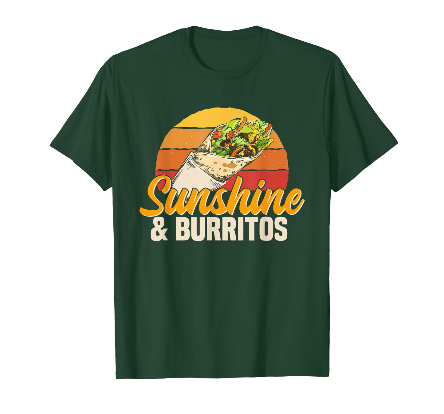 Sunshine & Burritos Mexican Food Retro Vintage Men Women Girls Kids T-Shirt