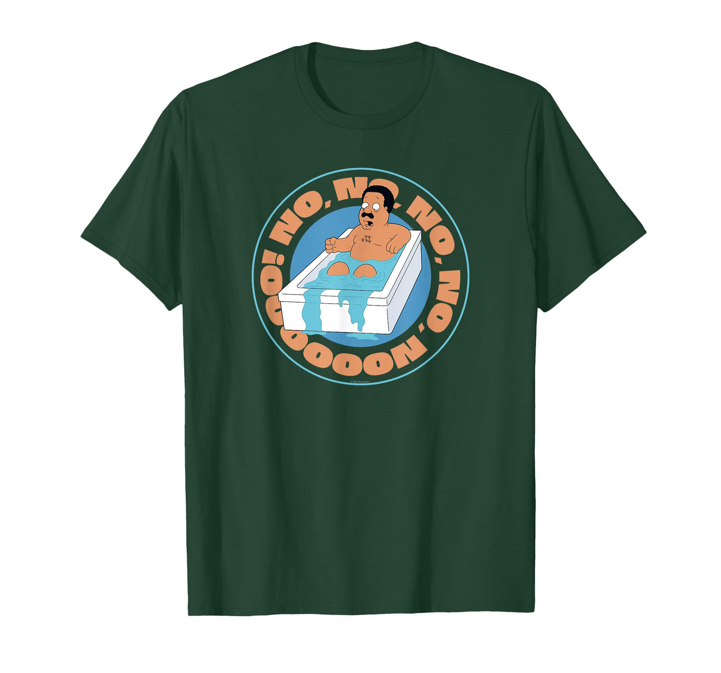 Family Guy Cleveland Brown Bathtub Funny Cartoon T-Shirt