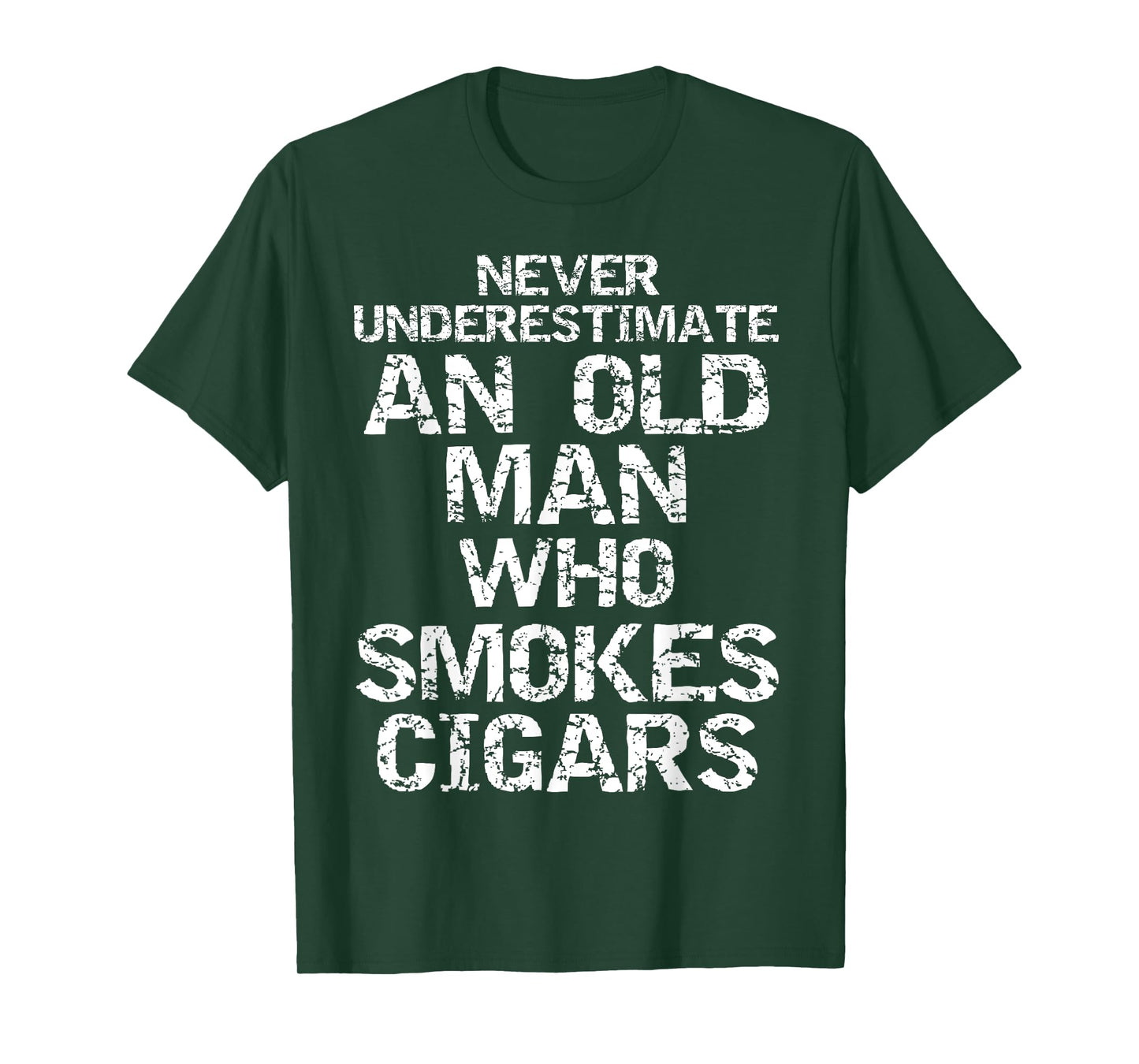 Dad Gift Never Underestimate an Old Man who Smokes Cigars T-Shirt