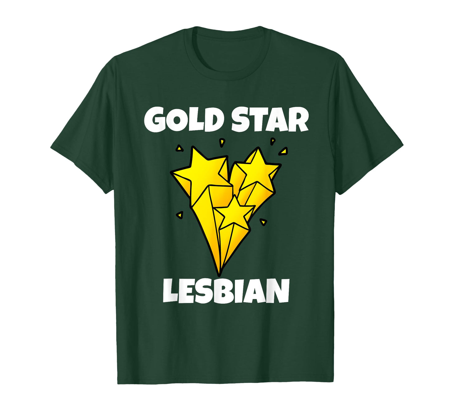 Funny Gold Star Lesbian T-Shirt Novelty Gay Pride Shirt T-Shirt
