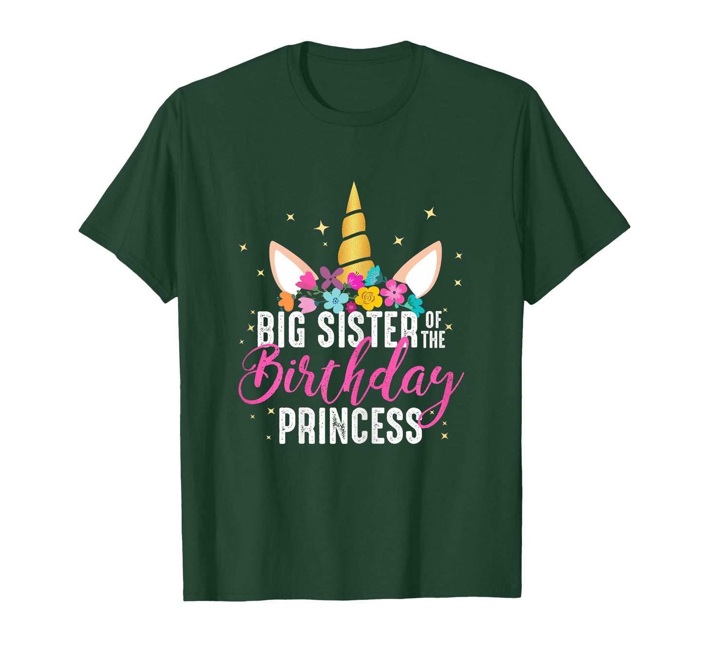 Big Sister Of The Birthday Princess Gift Unicorn Birthday T-Shirt