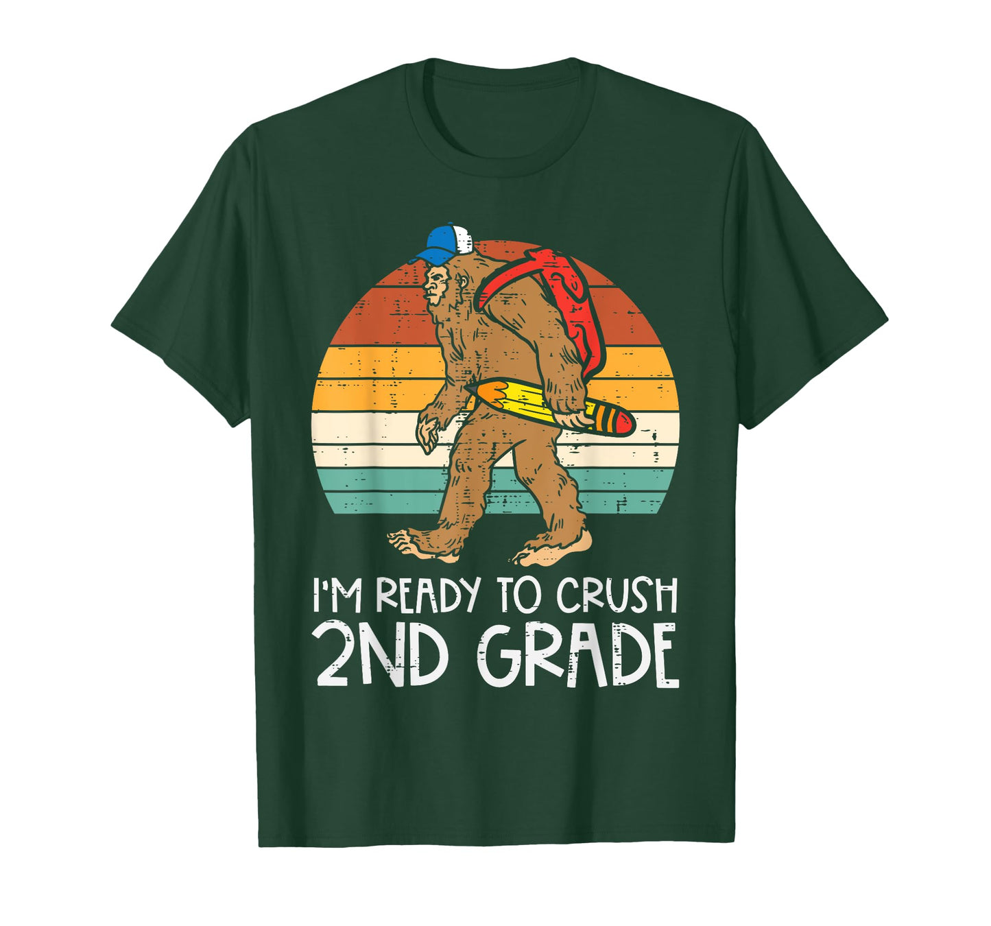 Bigfoot Sasquatch Crush 2nd Grade Second First Day Of School T-Shirt