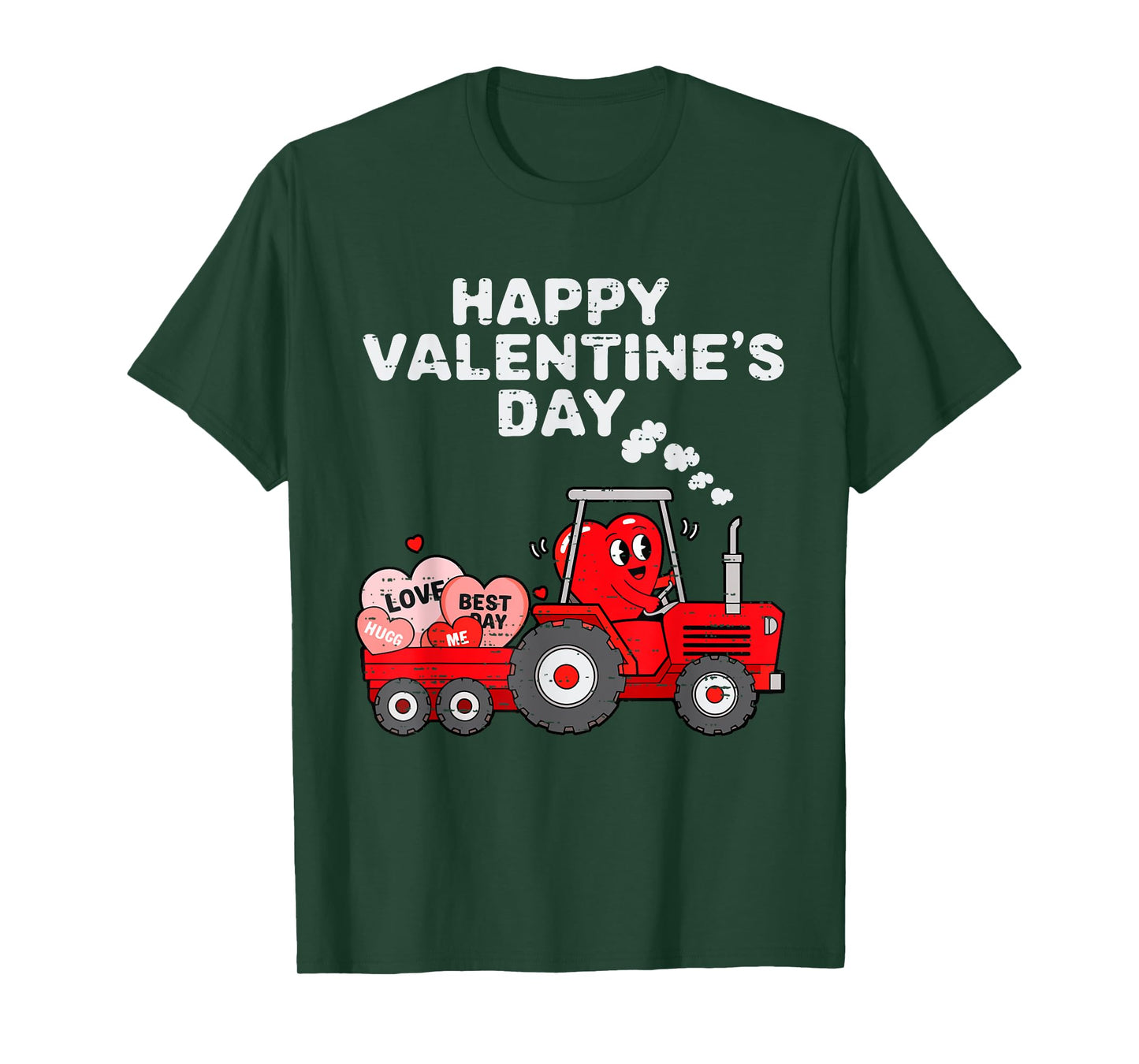 Valentines Day Heart In Tractor Funny Farm Toddler Boys Kids T-Shirt