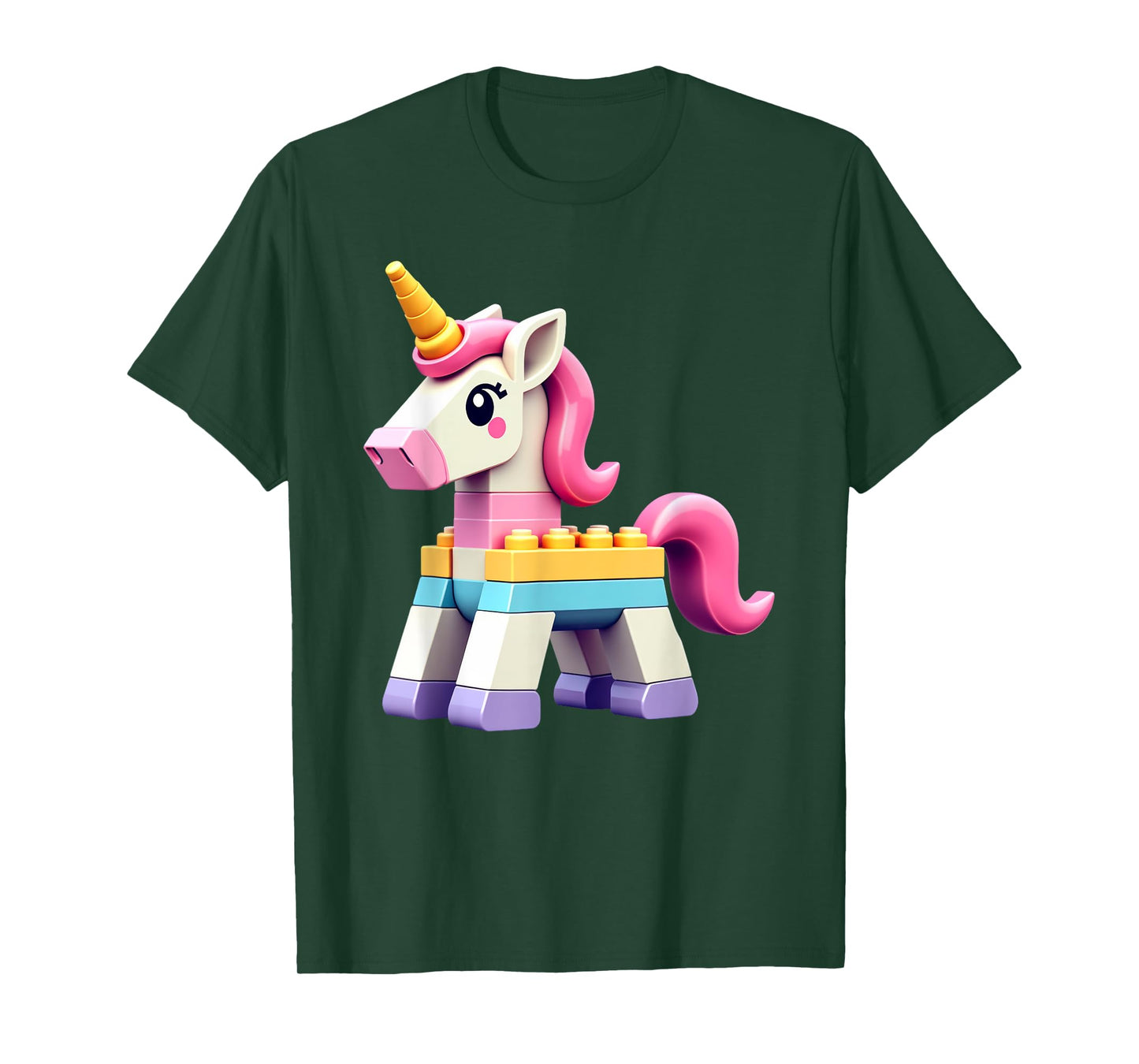 Master Builder Bricks Blocks Play Toys Unicorn Girls Kids T-Shirt