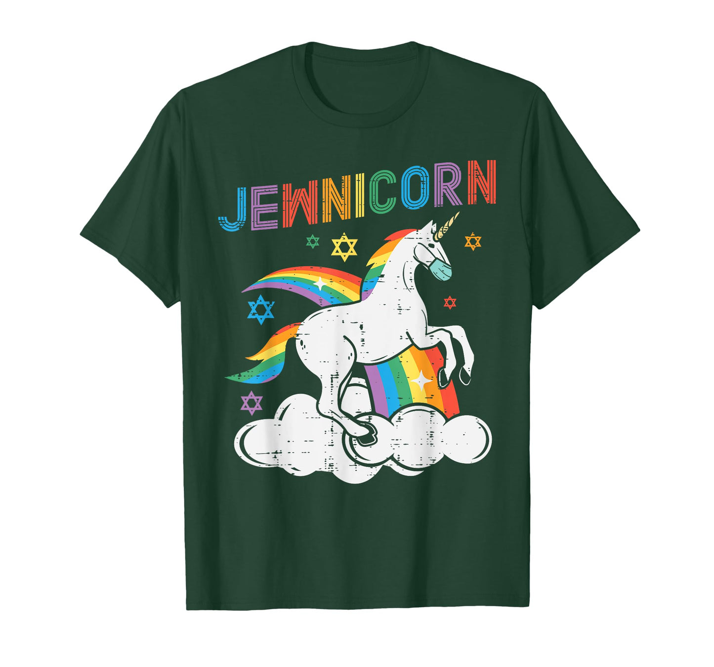 Jewnicorn Jew Unicorn Mask Chanukah Hanukkah Quarantine Gift T-Shirt