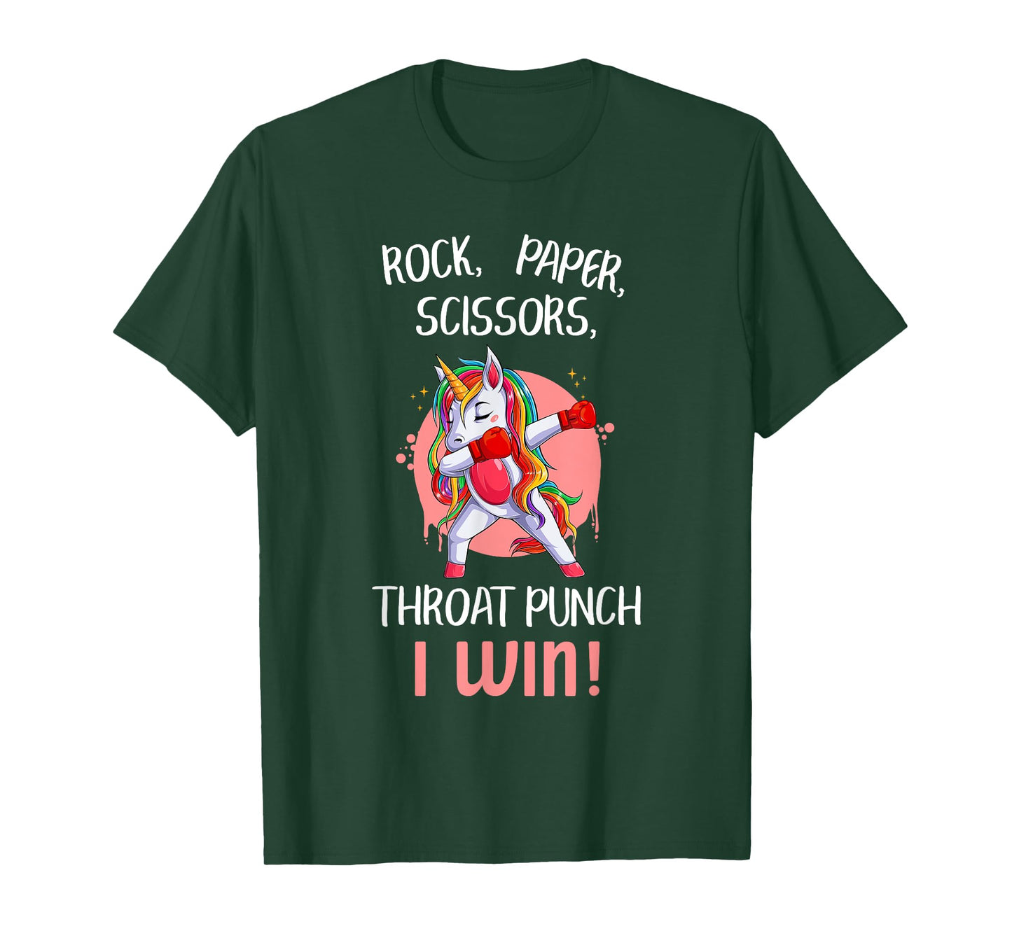 Rock Paper Scissors Throat Punch I Win Unicorn Boxing Boxers T-Shirt