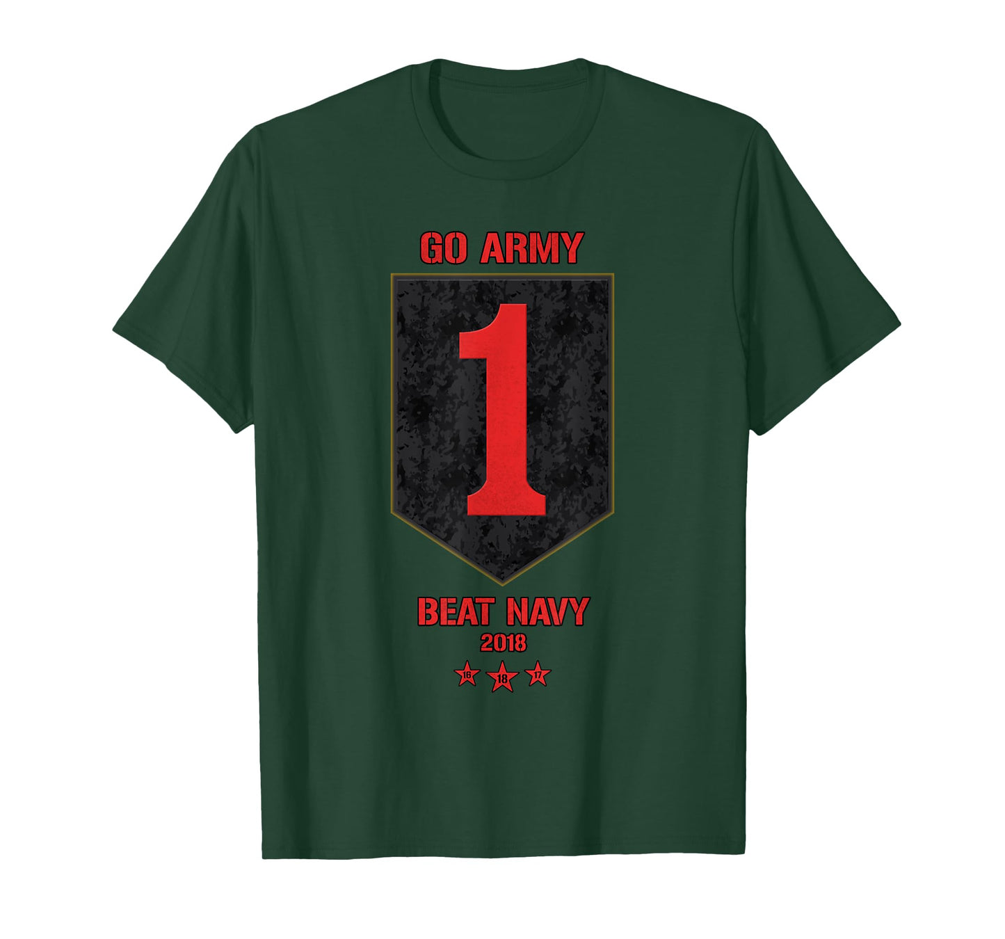 Veterans & Armed Forces Design (VAFD) Go Army! Beat Navy! 2018 Black Adult Men's Classic Fit Short Sleeve Crew Neck T-Shirt