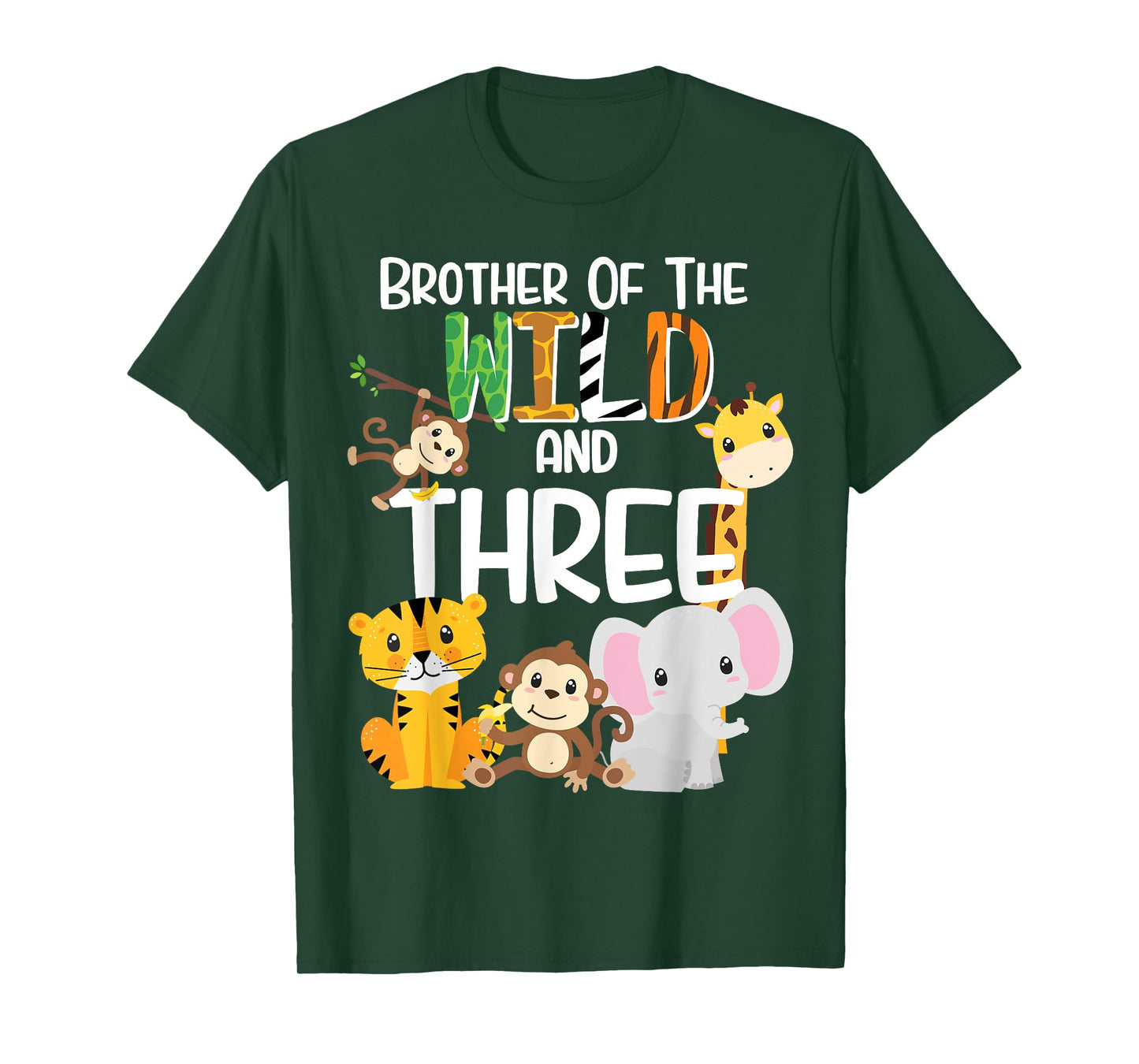 Brother of the Wild and 3 Zoo Theme Birthday Safari Jungle T-Shirt