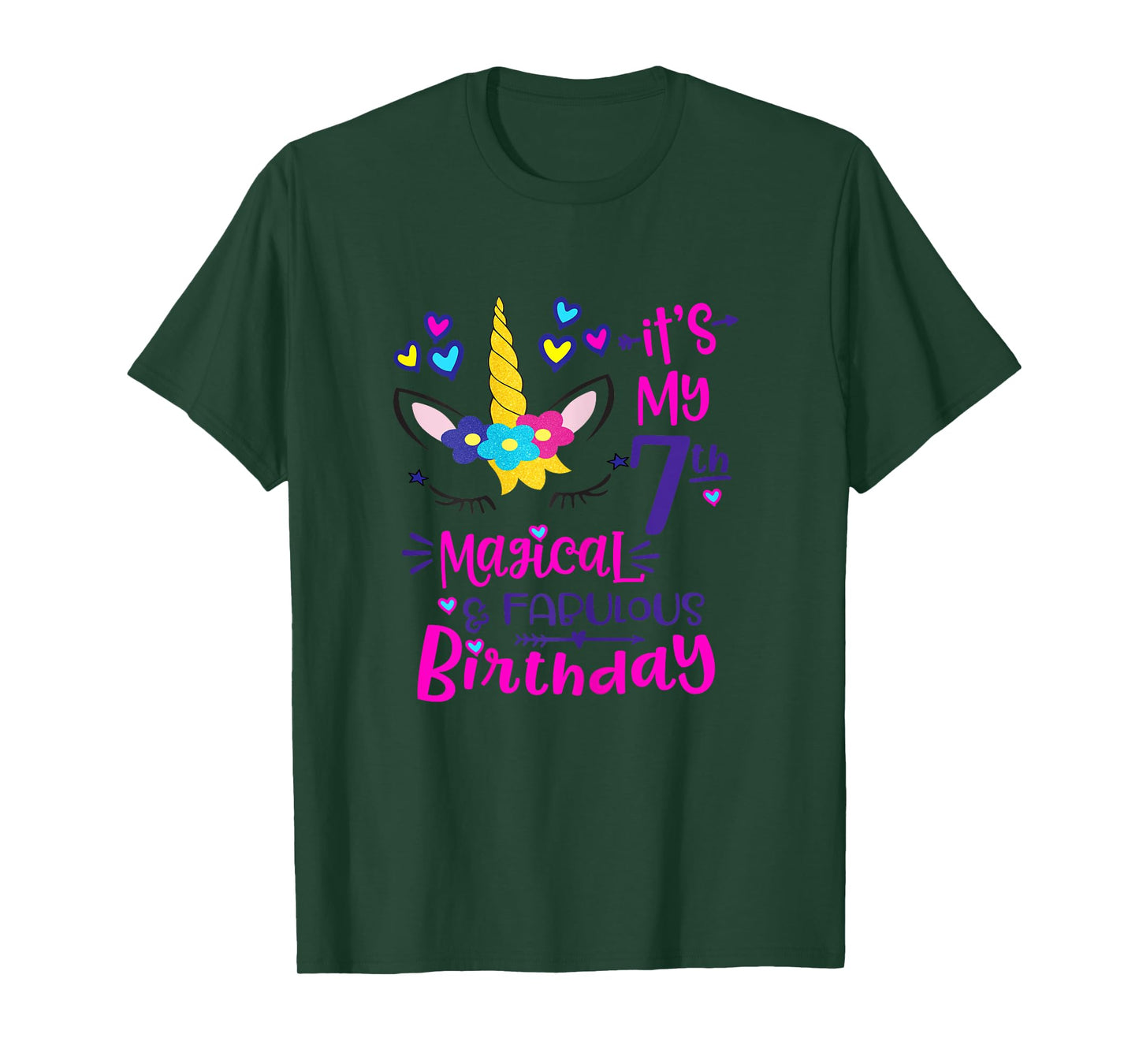 It's My 7th Magical & Fabulous Birthday 7 Year Old Unicorn T-Shirt