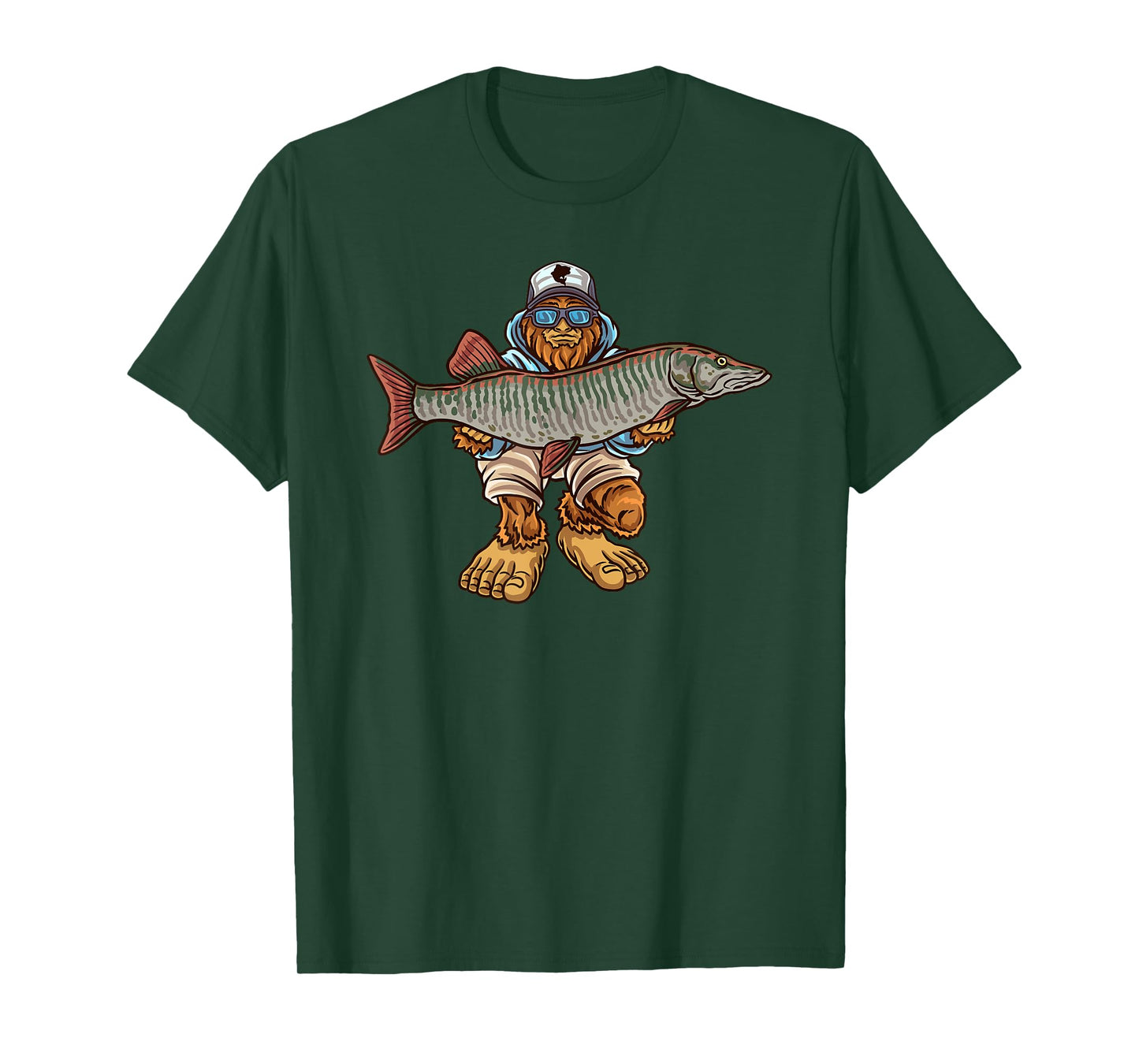 Muskie Fishing Tiger Musky Hunting Bigfoot Fishermen T-Shirt