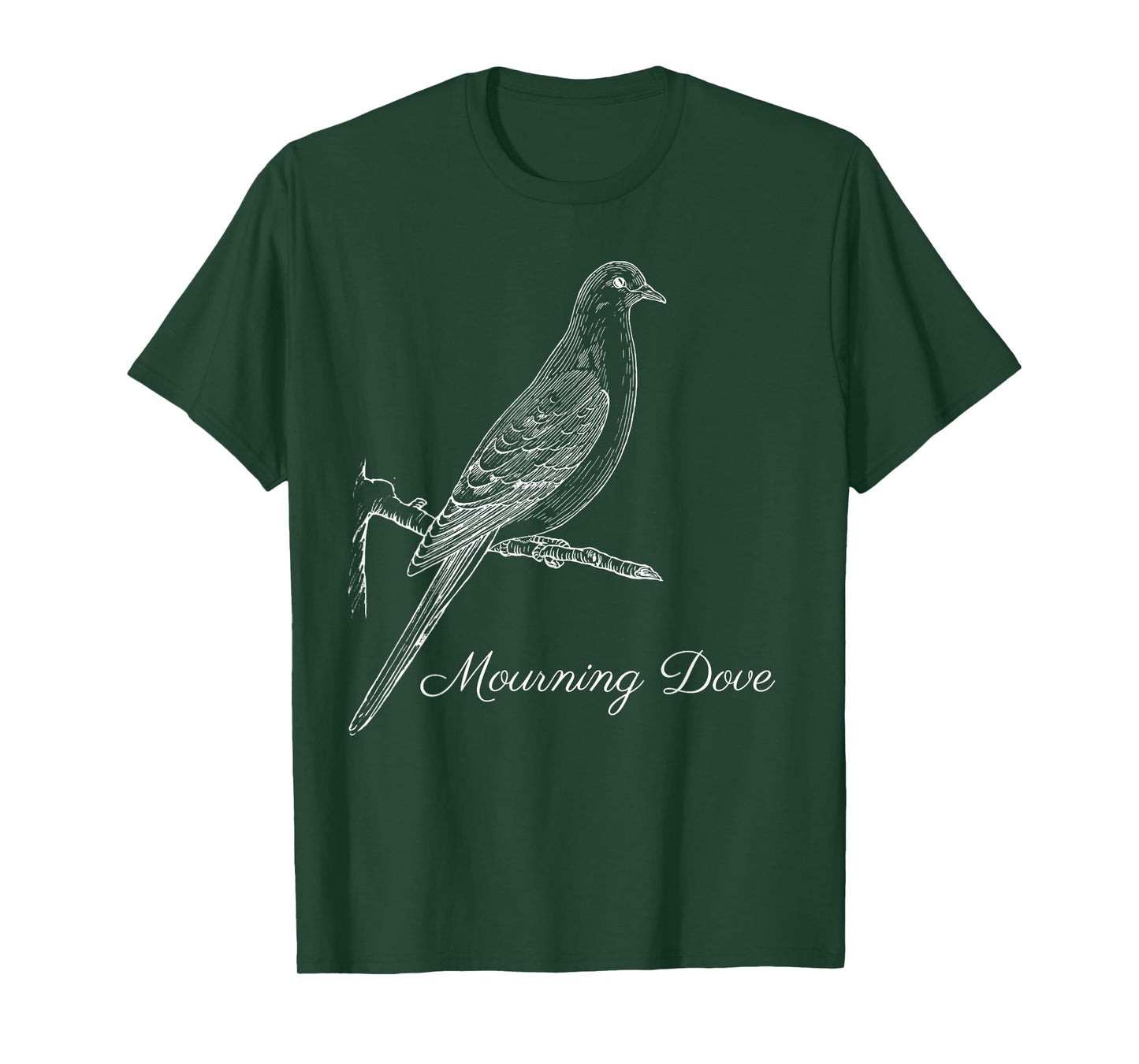 Mourning Dove T-Shirt Bird Tee Shirt Ornithology White Lines T-Shirt