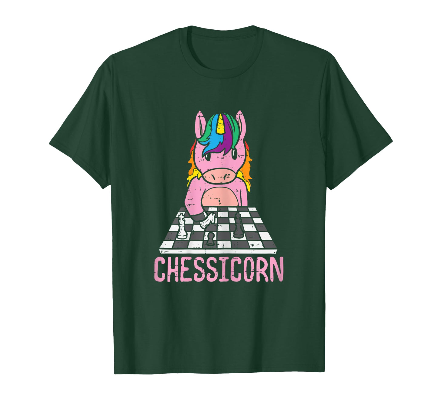 Chessicorn Unicorn Playing Chess Player Women Girls Kids T-Shirt