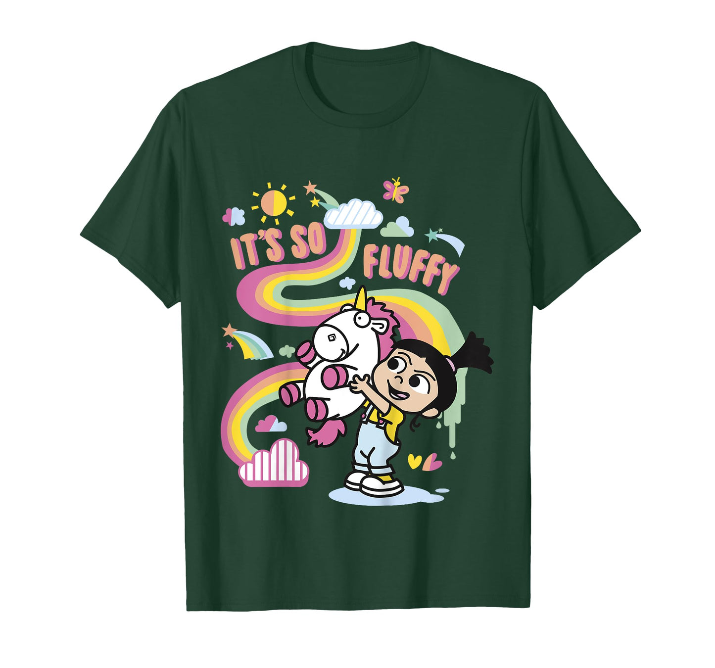 Despicable Me Minions Agnes Unicorn Rainbow Graphic T-Shirt T-Shirt