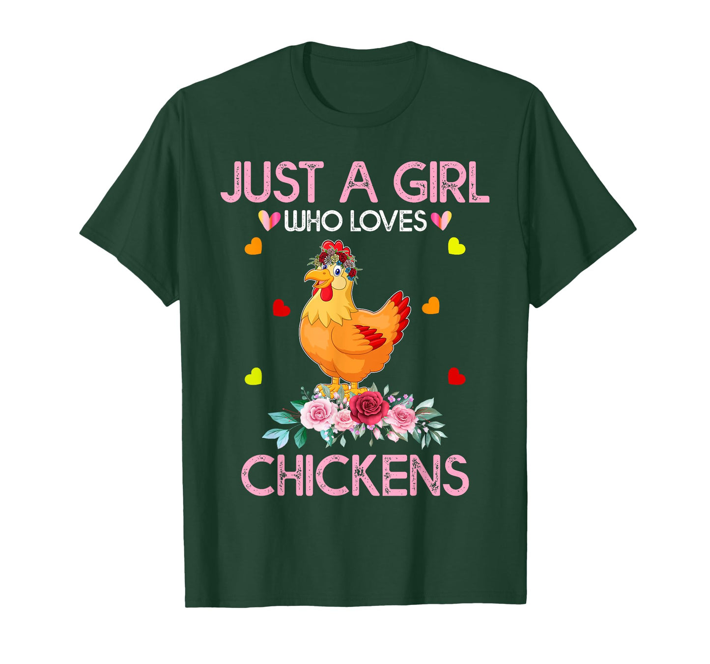 Chicken Tee For Women Kids Just A Girl Who Loves Chickens T-Shirt