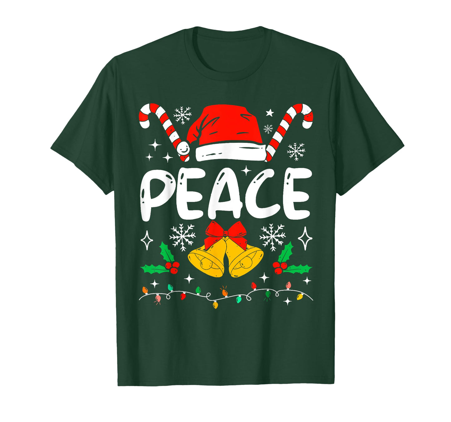 Peace Matching I Come In Peace Couples Santa Hat Christmas T-Shirt