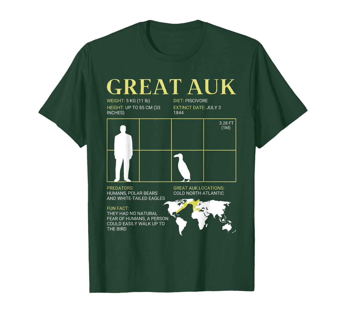 Great Auk Extinct Flightless Bird Penguin T-Shirt