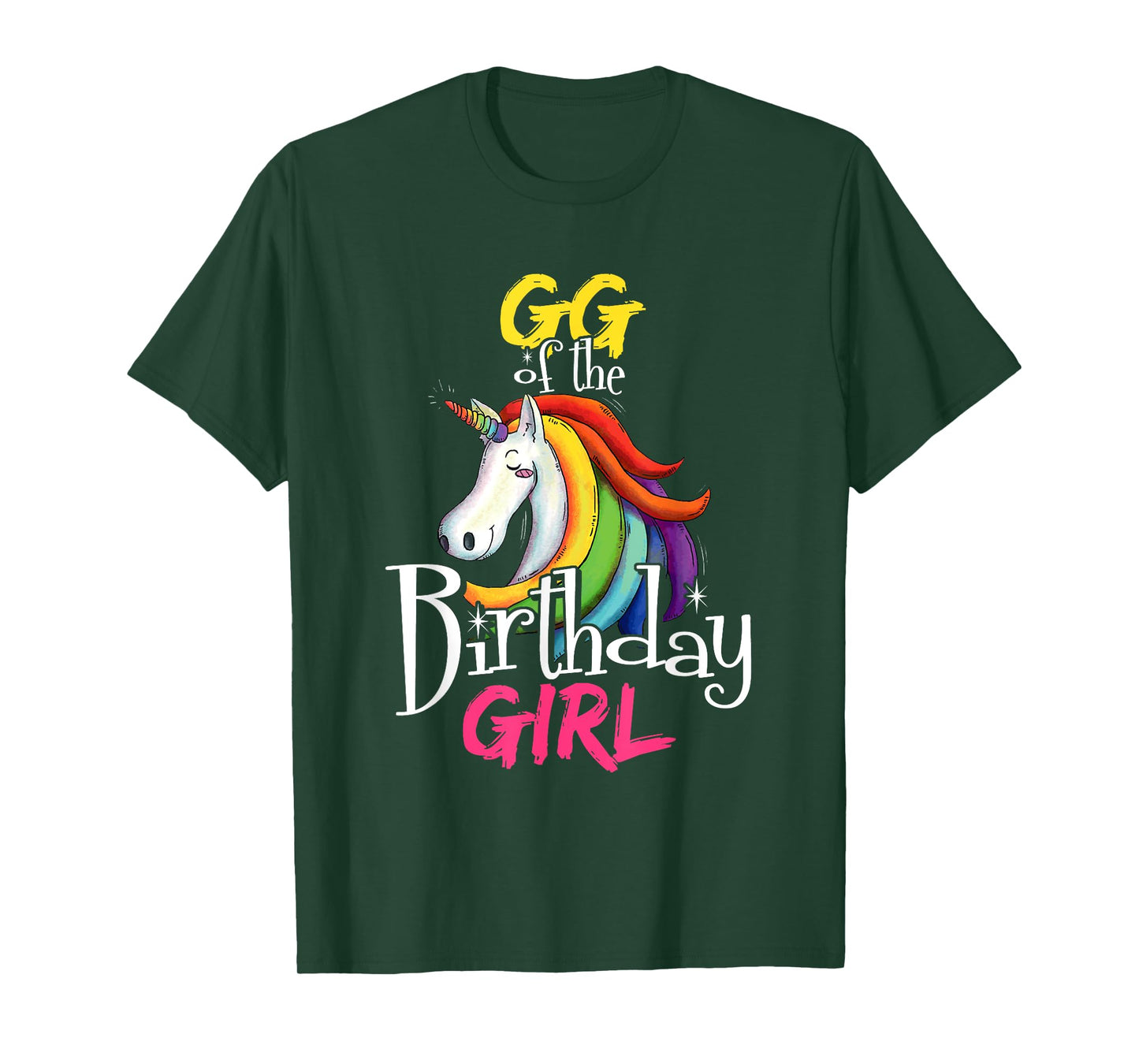 Gg Of The Birthday Girl Cute Floral Unicorn Face Gift T-Shirt