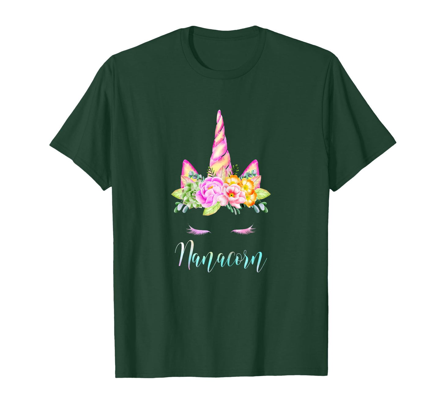 Funny Nanacorn Unicorn Costume Women Mom Mother's Day T-Shirt